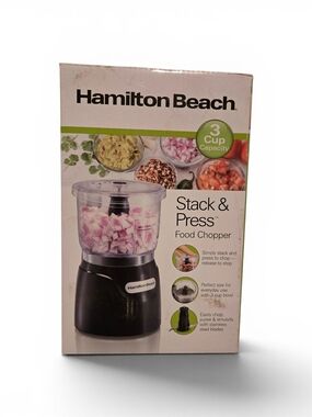Hamilton Beach Black Stack & Press Food Chopper